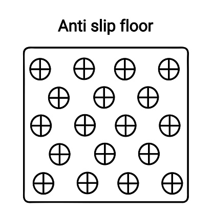 Anti slip floor icon in black color