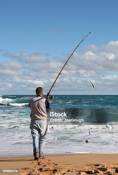 Gone Fishin Stock Photo - Download Image Now - Breaking Wave, Fisherman, Surfing