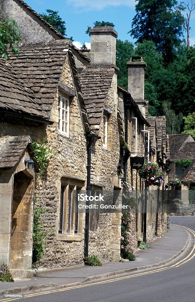 Old English Street Street in Castlecombe, England. Awe Stock Photo
