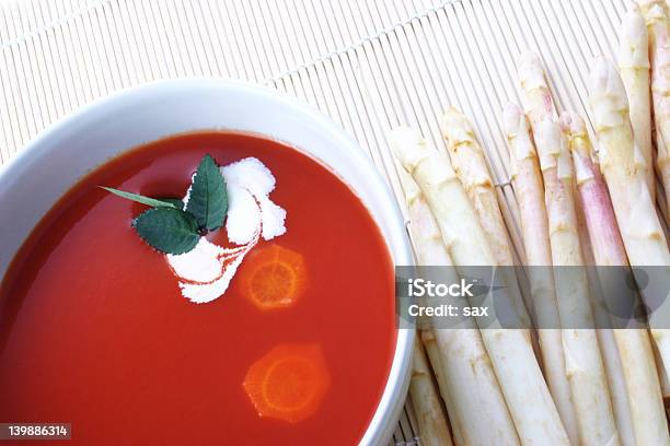 Foto de Sopa De Tomate e mais fotos de stock de Almoço - Almoço, Antepasto, Aspargo
