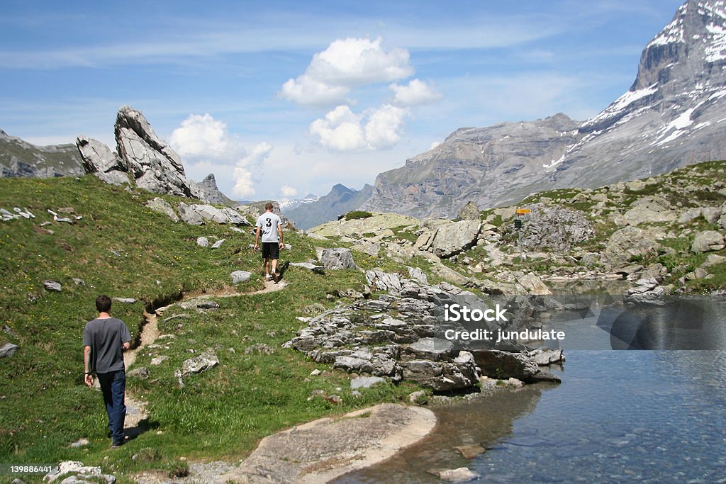Trekking in den Schweizer Alpen - Lizenzfrei Abenteuer Stock-Foto