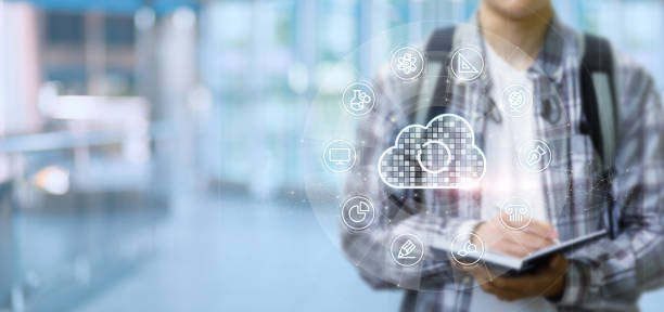 istock A student on a screen synchronizes with a cloud of data subjects training. 1398867226