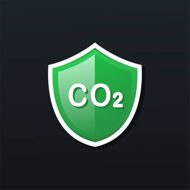 Co2 shiled symbol. Vector illustration Co2 shiled symbol. Vector illustration shiled stock illustrations
