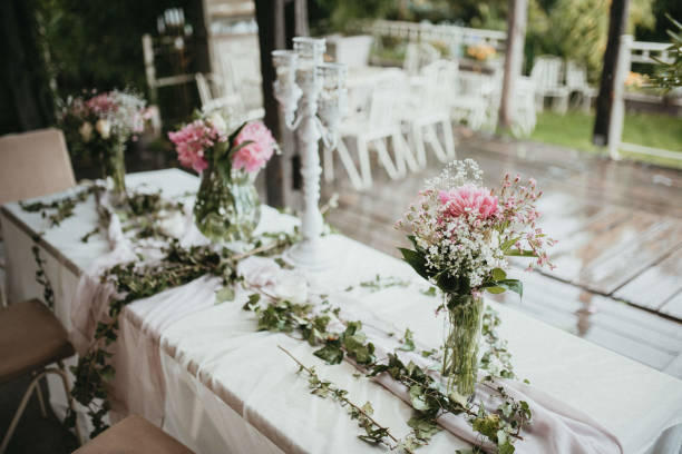istock Rustic decoration. Table decoration. Flower decoration for a special occasion. 1398873551