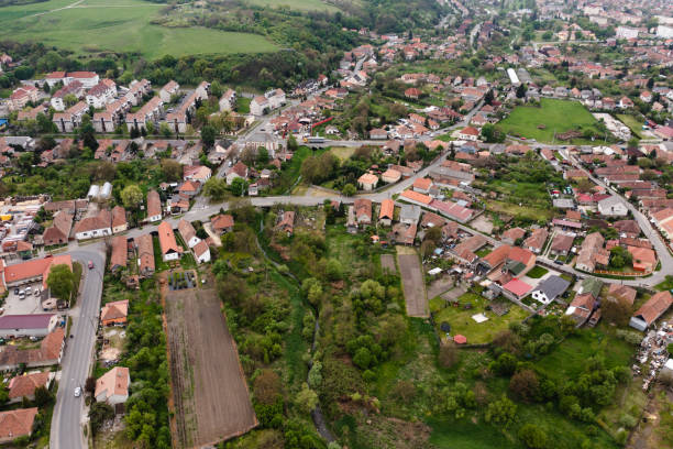 istock Flying over city area 1398878200