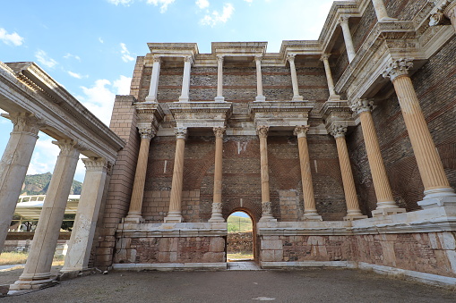 Column Of Quadriporticus Of The Theatres,Pompeii,Campania,Italy