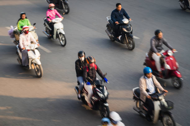 istock High angle view on a motor scooters at the highway 1398880980