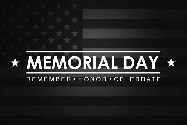 Remember and Celebrate the Veterans on the Memorial Day. Abstract patriotic memorial day black and white background. paying tribute to the veterans Remember and Celebrate the Veterans on the Memorial Day. Abstract patriotic memorial day black and white background. paying tribute memorial day weekend stock illustrations