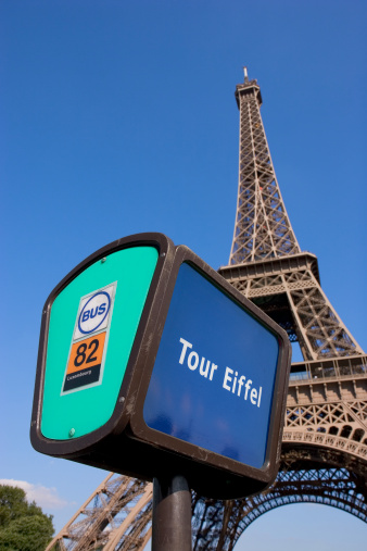 Parisian bus stop: Tour Eiffel station