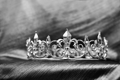 Crown for princess, queen and king. Symbol of monarchy, wedding accessory.