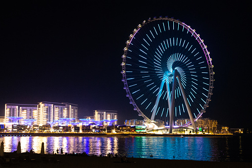 The world's largest Ferris wheel in Dubai, by the sea