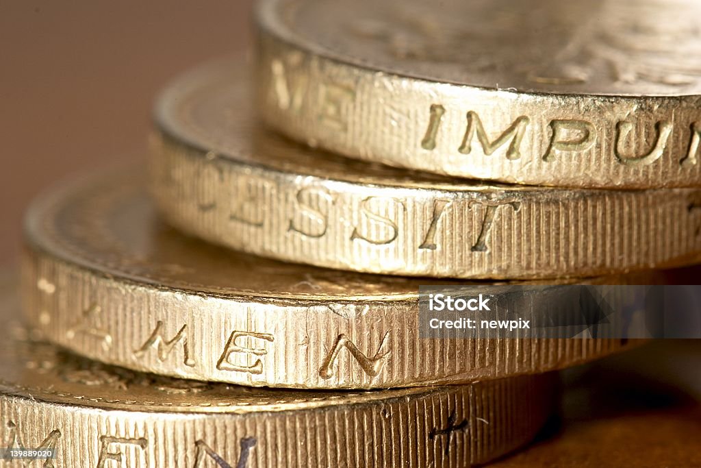 Monete Regno Unito - Foto stock royalty-free di Composizione orizzontale