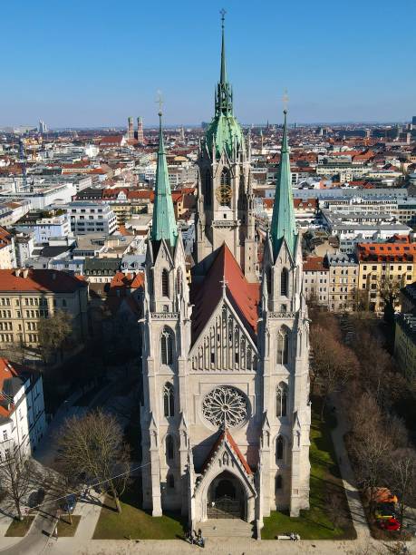 istock Drone shot of St. Paul, Munich, Germany 1398890755