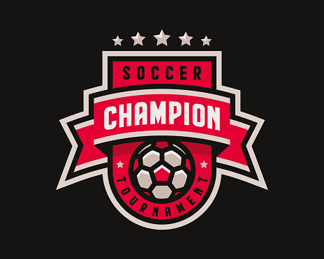 Soccer logo design. Football emblem tournament template editable for your design.
