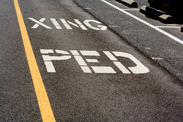 pedestrian crossing painted on asphalt street