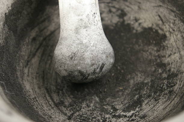 mortar and pestle stock photo
