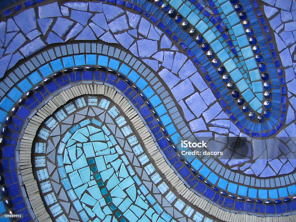 Blue Mosaic Blue tile mosaic detail Art And Craft Stock Photo