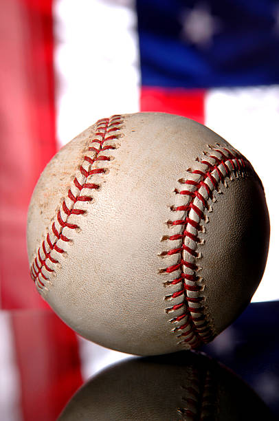 istock Baseball and American Flag 139889999