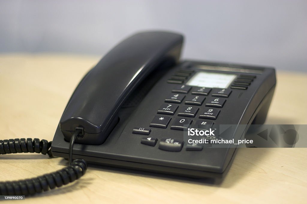 Schwarzer Büro Telefon - Lizenzfrei Akkord Stock-Foto