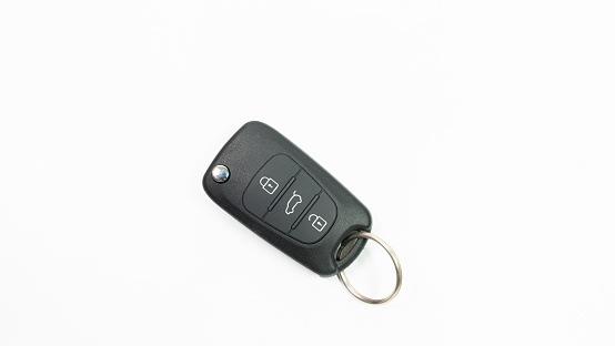 Car key on white background