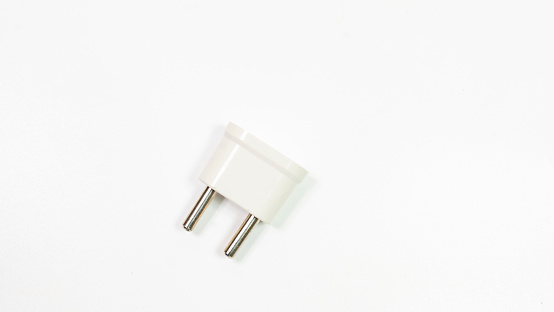 Black adapter connector socket isolated on a white background