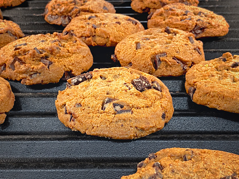 Close up fresh Chocolate chip cookies