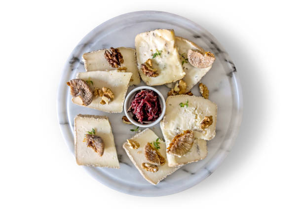 variety of  quality cheeses on white background