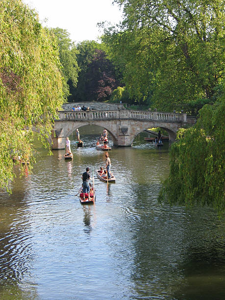 Punting Punting on the river Cam, Cambridge, U.K. punting stock pictures, royalty-free photos & images