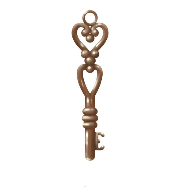 Vintage key isolated sketch
