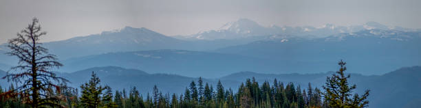 Mt. Lassen from Shasta Mountain stock photo
