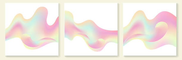 ilustrações de stock, clip art, desenhos animados e ícones de 3d pastel silk vector background, abstract shine pearl social media backdrop. pearlescent soft liquid, gradient pink texture. fluid wave post template. summer flow square poster layout - silk textile contemporary textured