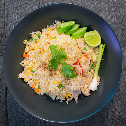 Thai food fried rice in plate ready to eat