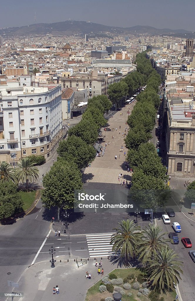 La Rambla The famous, La Rambla, pedestrian street in Barcelona, Spain Barcelona - Spain Stock Photo