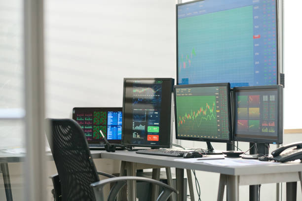 istock Workplace of Modern Broker 1398921500