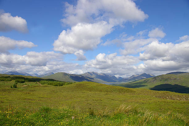 mountain fields stock photo