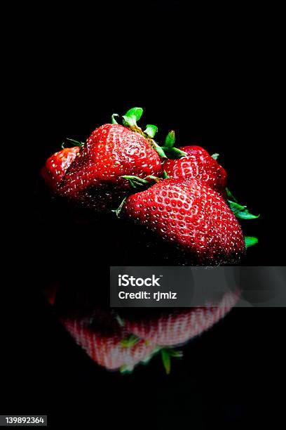Strawberries Stock Photo - Download Image Now - Black Background, Color Image, Cut Out
