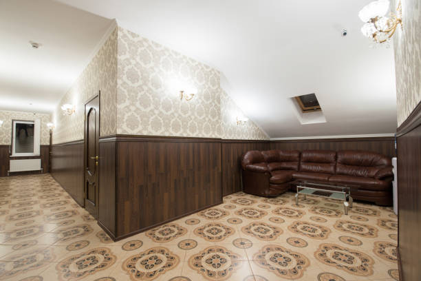 istock Interior of a hotel doorway corridor 1398924992
