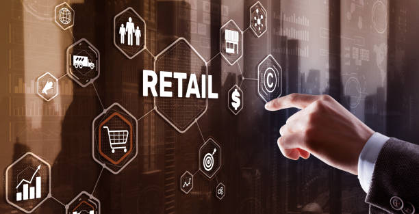 istock Retail concept marketing channels E-commerce Shopping automation on virtual screen 1398933819