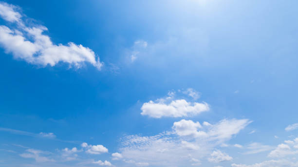 istock Panoramic view of clear blue sky and clouds, clouds with background. 1398936948