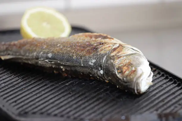 seabass on the grill.
