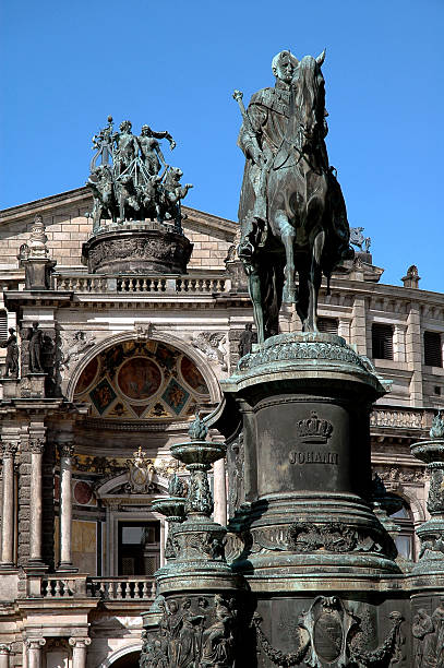 Opera House Statues In Dresden, Germany stock photo