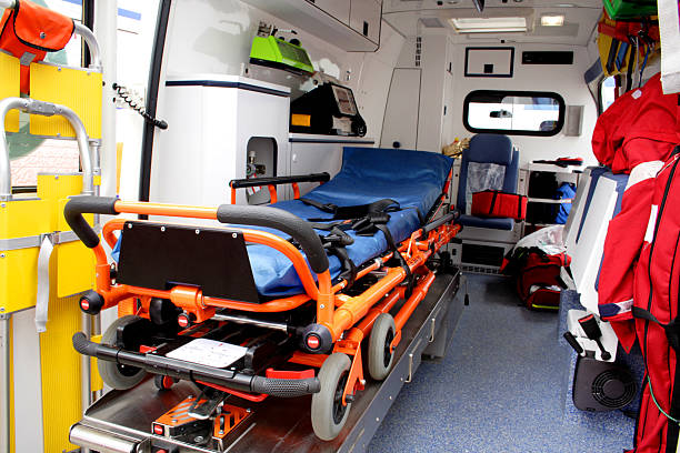 Ambulance interior details stock photo
