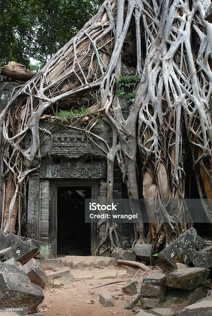 Envahi par la végétation style Khmer ruines - Photo de Angkor libre de droits