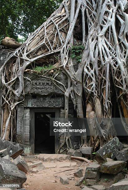 Photo libre de droit de Envahi Par La Végétation Style Khmer Ruines banque d'images et plus d'images libres de droit de Angkor - Angkor, Angkor Wat, Antique