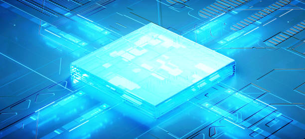 istock 3D rendering of cyberpunk AI. Circuit board. Technology background. Central Computer Processors CPU and GPU concept. Motherboard digital chip. Tech science background. 1398939877