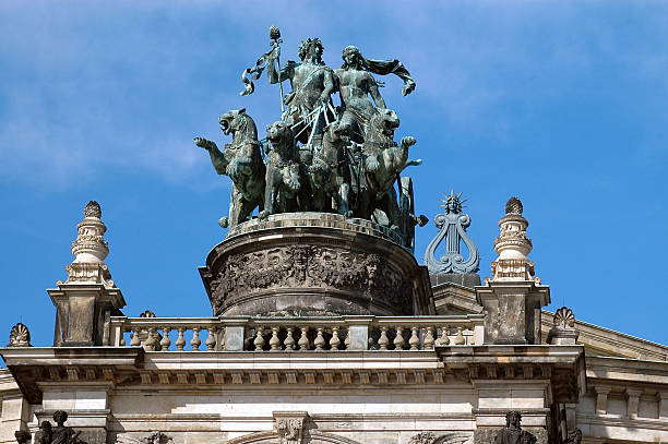 Opera House Statue In Dresden, Germany stock photo