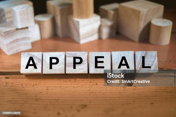 Appeal Word Written In Wooden Cube Stock Photo - Download Image Now - Activity, Alphabet, Authority