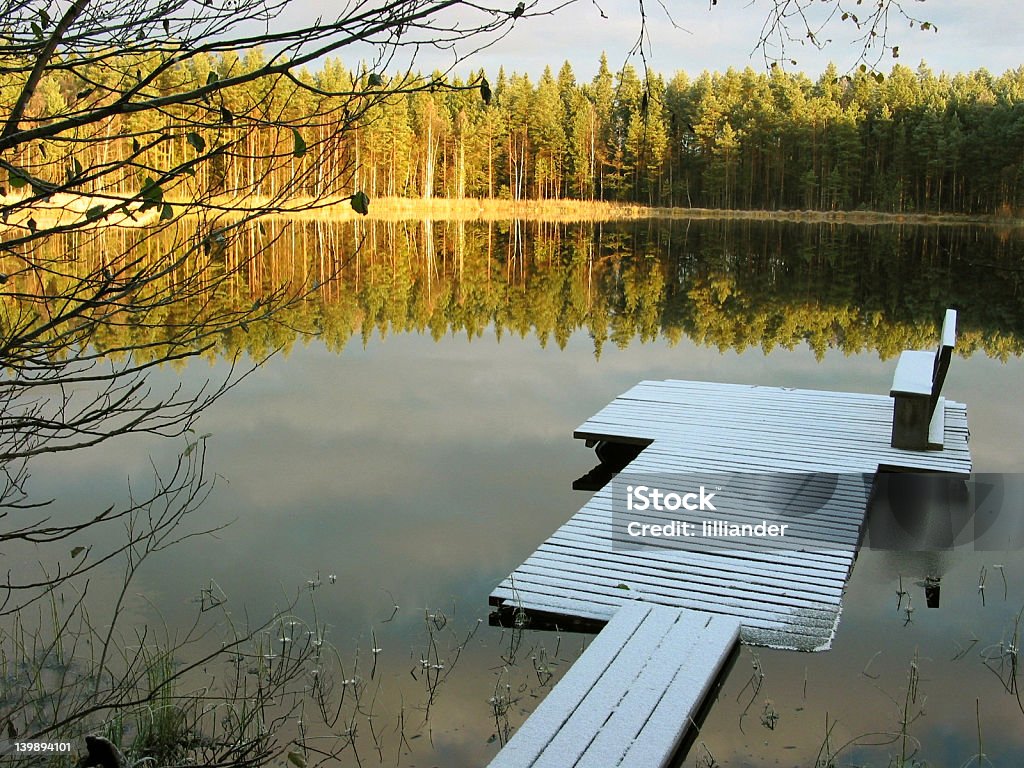 Herbst Morgen - Lizenzfrei Anlegestelle Stock-Foto