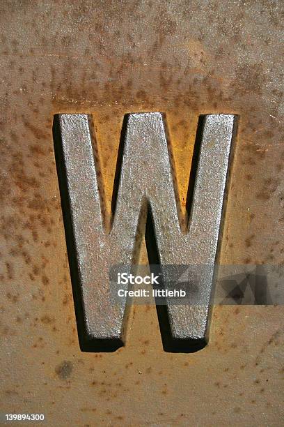 Old Rusty Letter W Stock Photo - Download Image Now - Alphabet, Antique, Imperfection