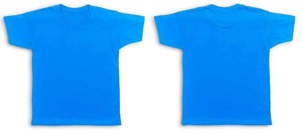 istock Blank colored t-shirt with front and back view 1398943107